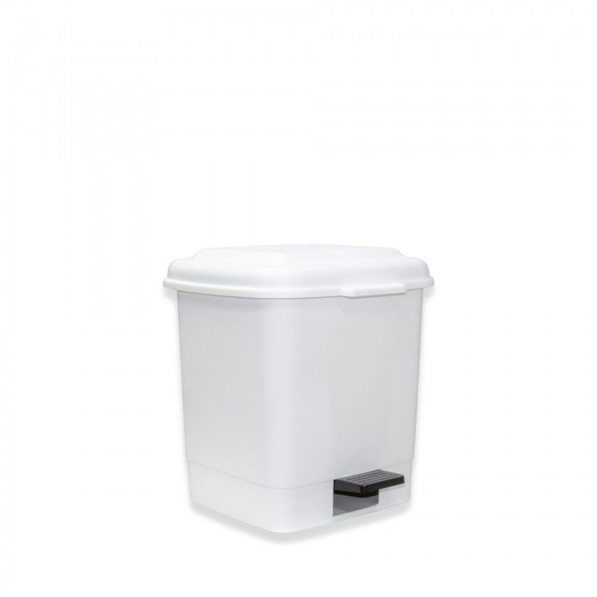 Balde com Pedal e Interior Branco 15l 34X32.5X36.5cm