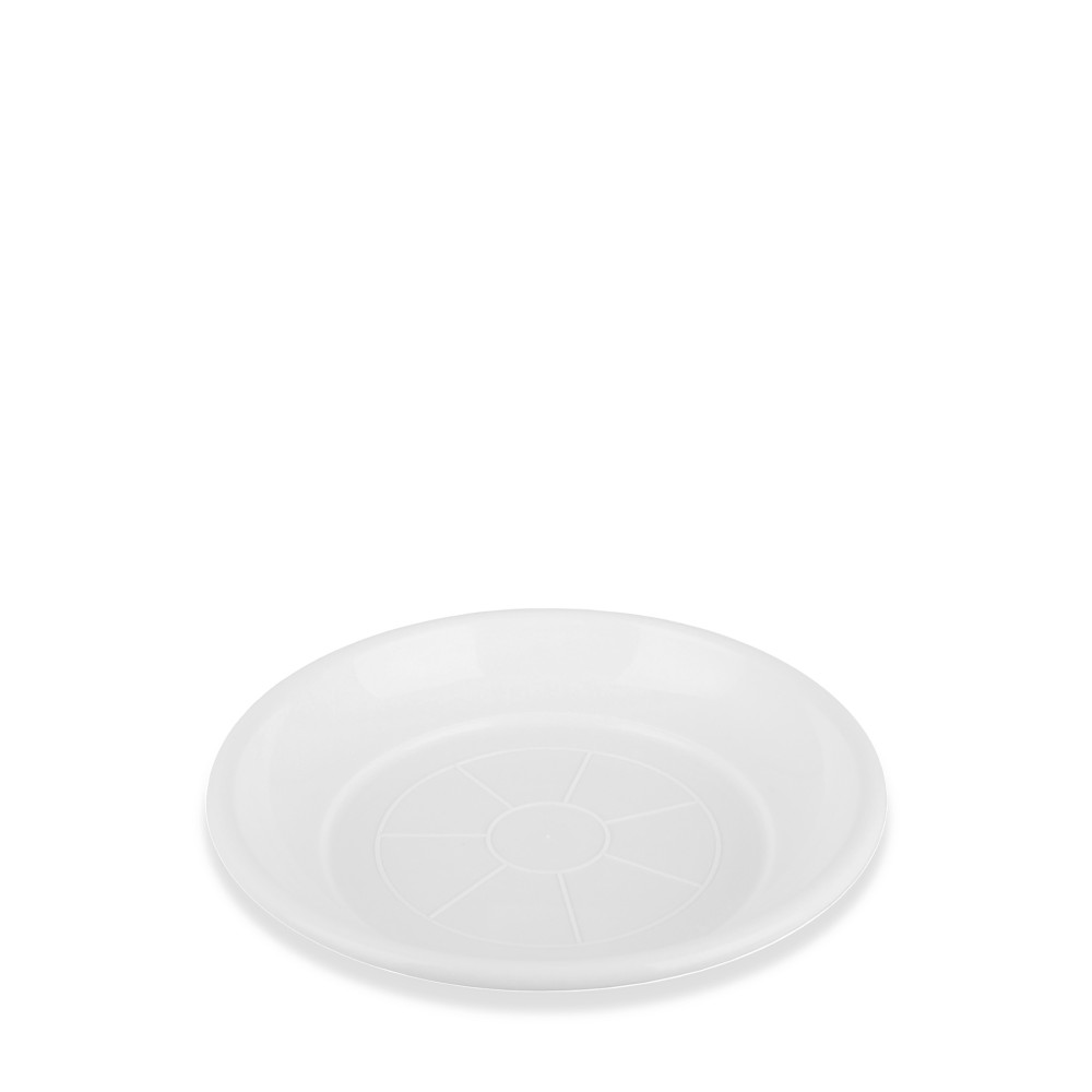 Prato para Vaso Tradicional Brilho Redondo Branco 20cm