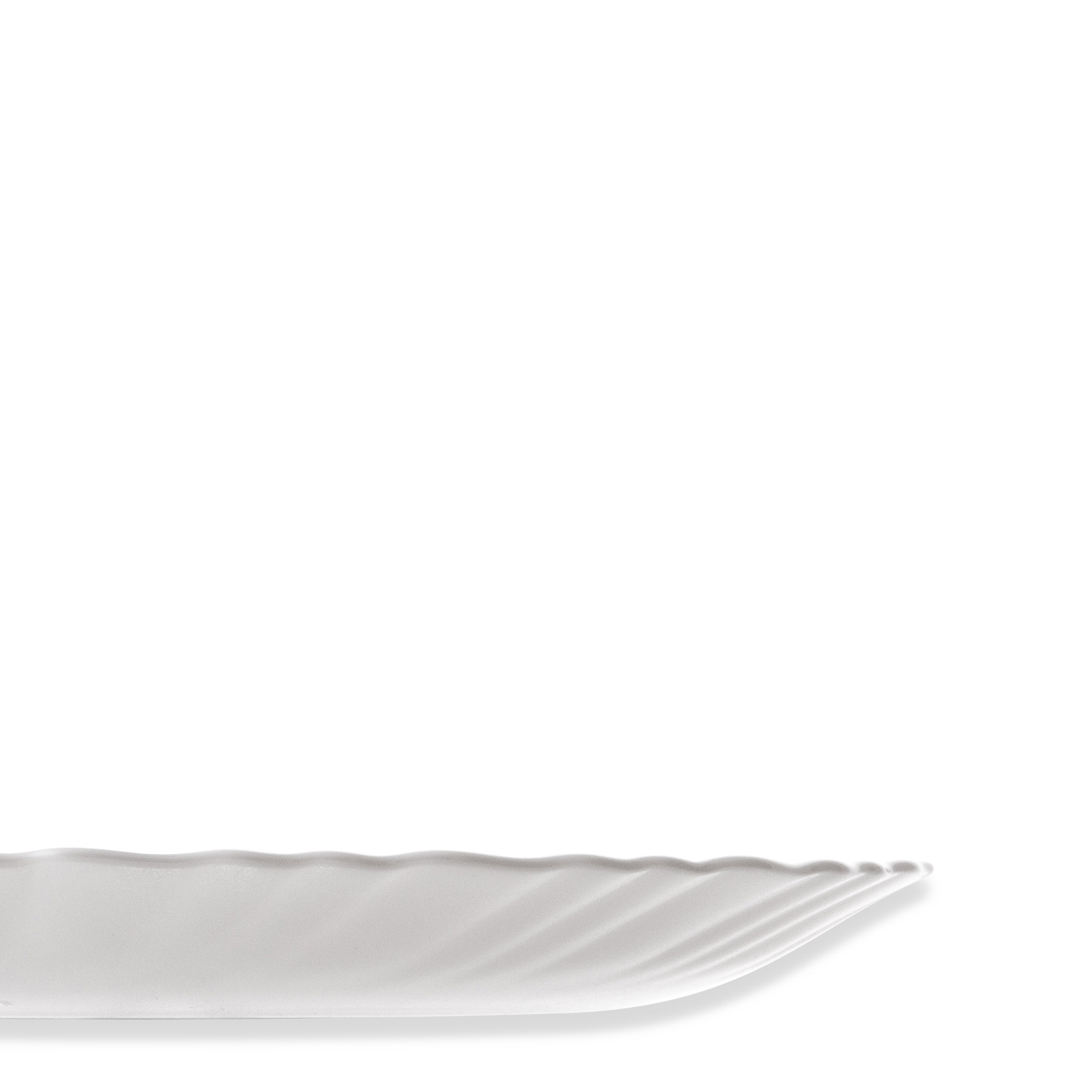 Prato Vidro Opaco Feston Sobremesa Branco 18.5cm