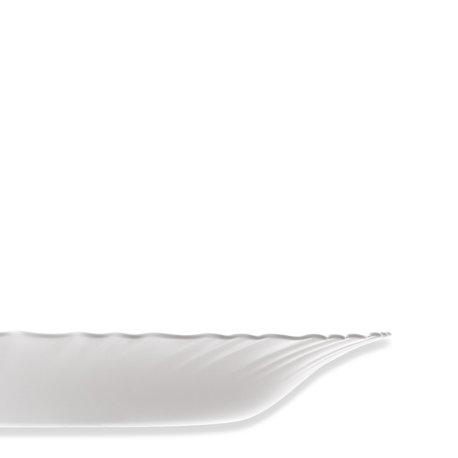 Prato Vidro Opaco Feston Sopa Branco 23cm