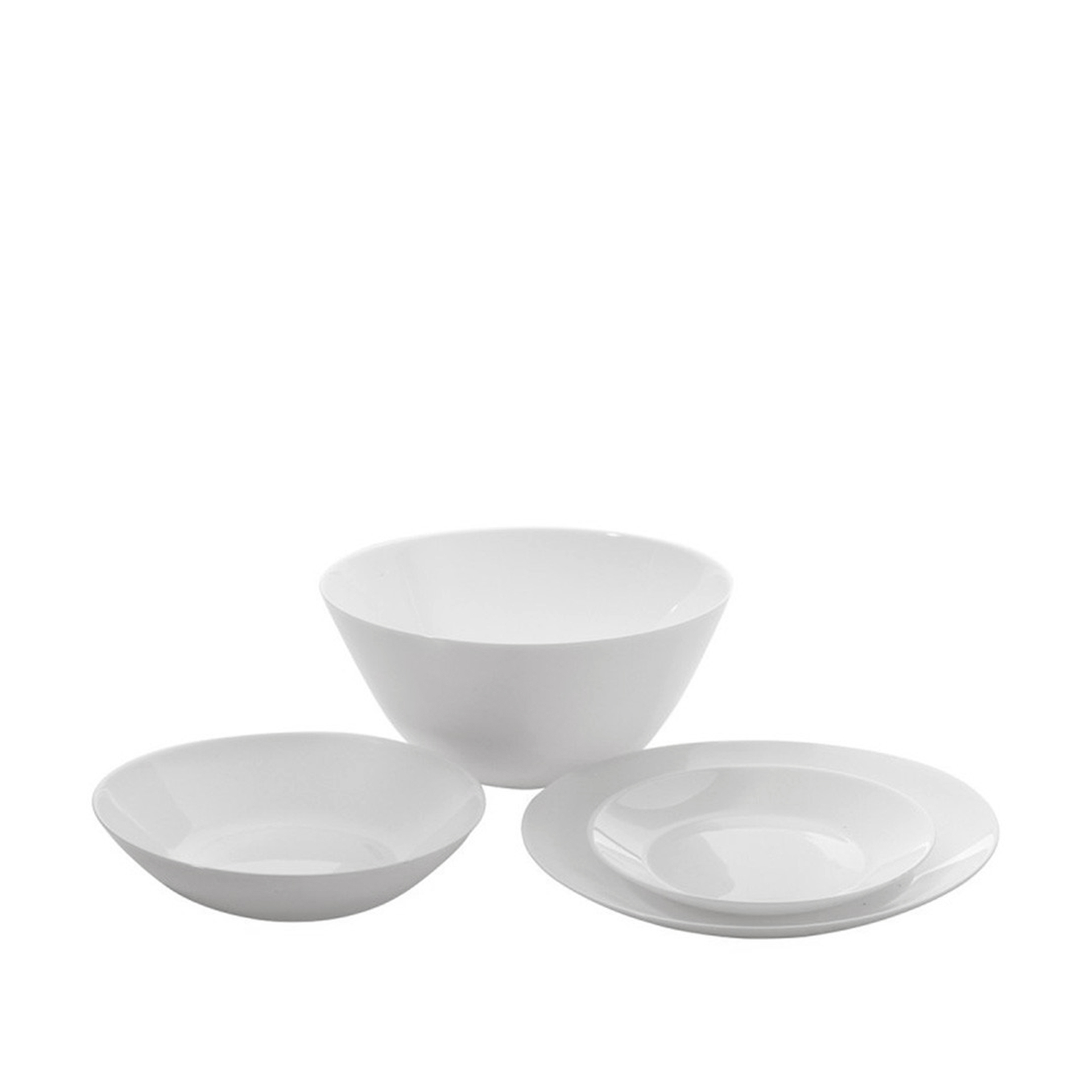 Serviço Mesa Zelie Vidro Opaco Branco 19 Peças