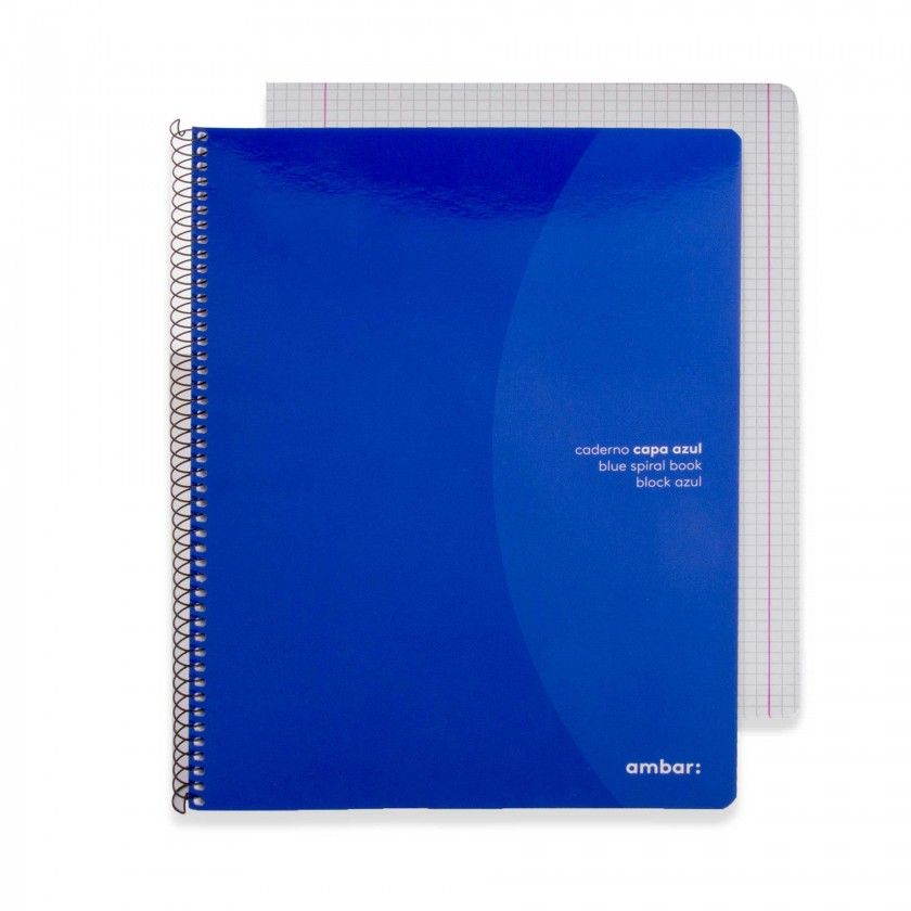 Caderno Espiral School Capa Azul 70gr A4 80 Folhas Quadriculado