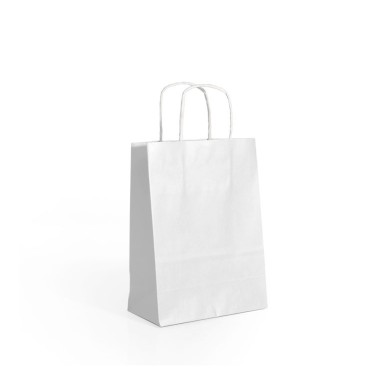 Saco Papel Asa Retorcida Branco 27X12X37cm