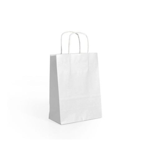 Saco Papel Asa Retorcida Branco 27X12X37cm - Image product