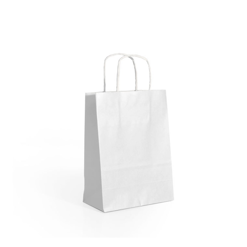 Saco Papel Asa Retorcida Branco 27X12X37cm