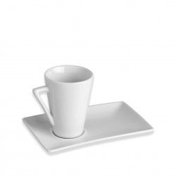 Chvena Caf com Prato Porcelana Ming Branco 6cl 5X6.5cm