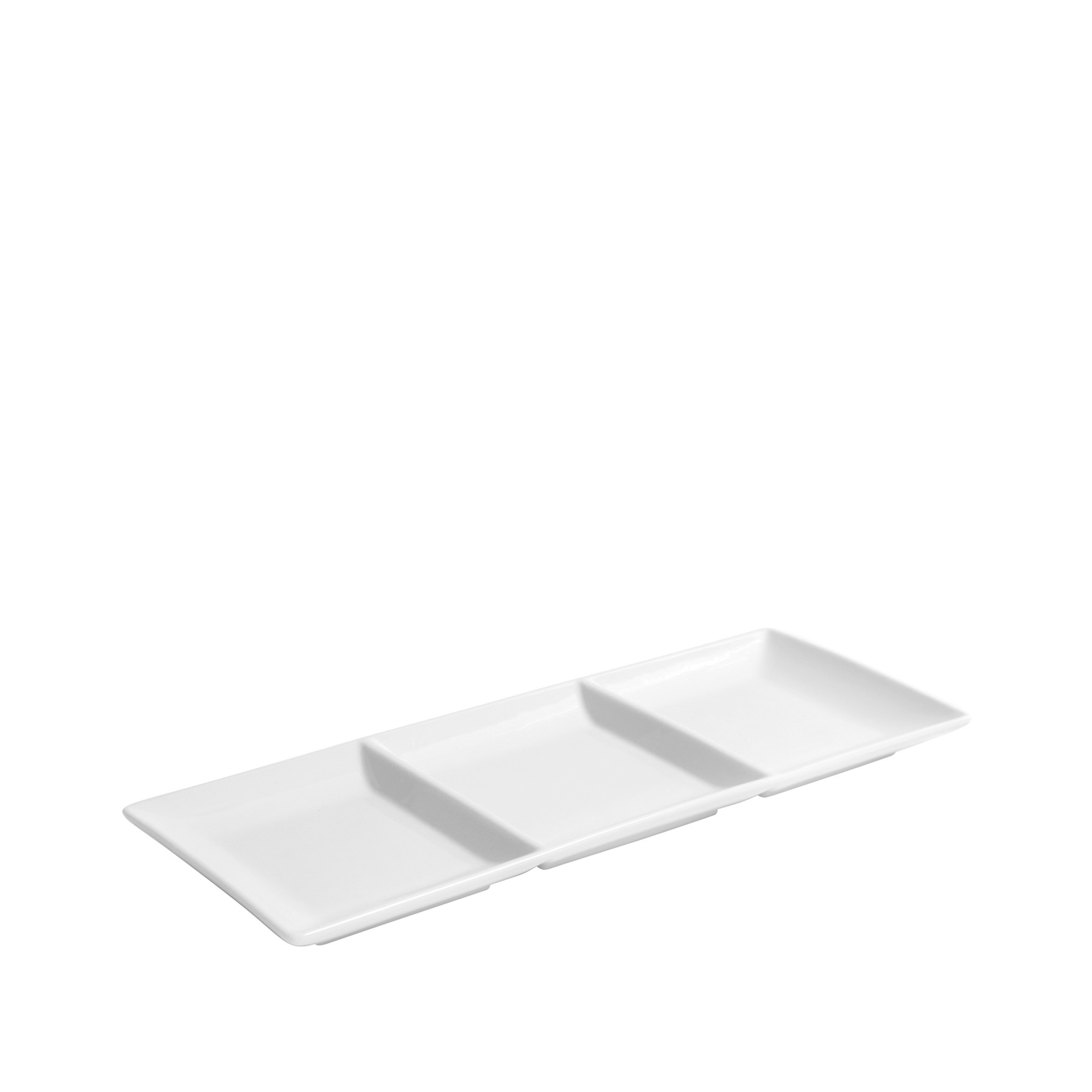 Bandeja Porcelana Ming 3 Divisões Branco