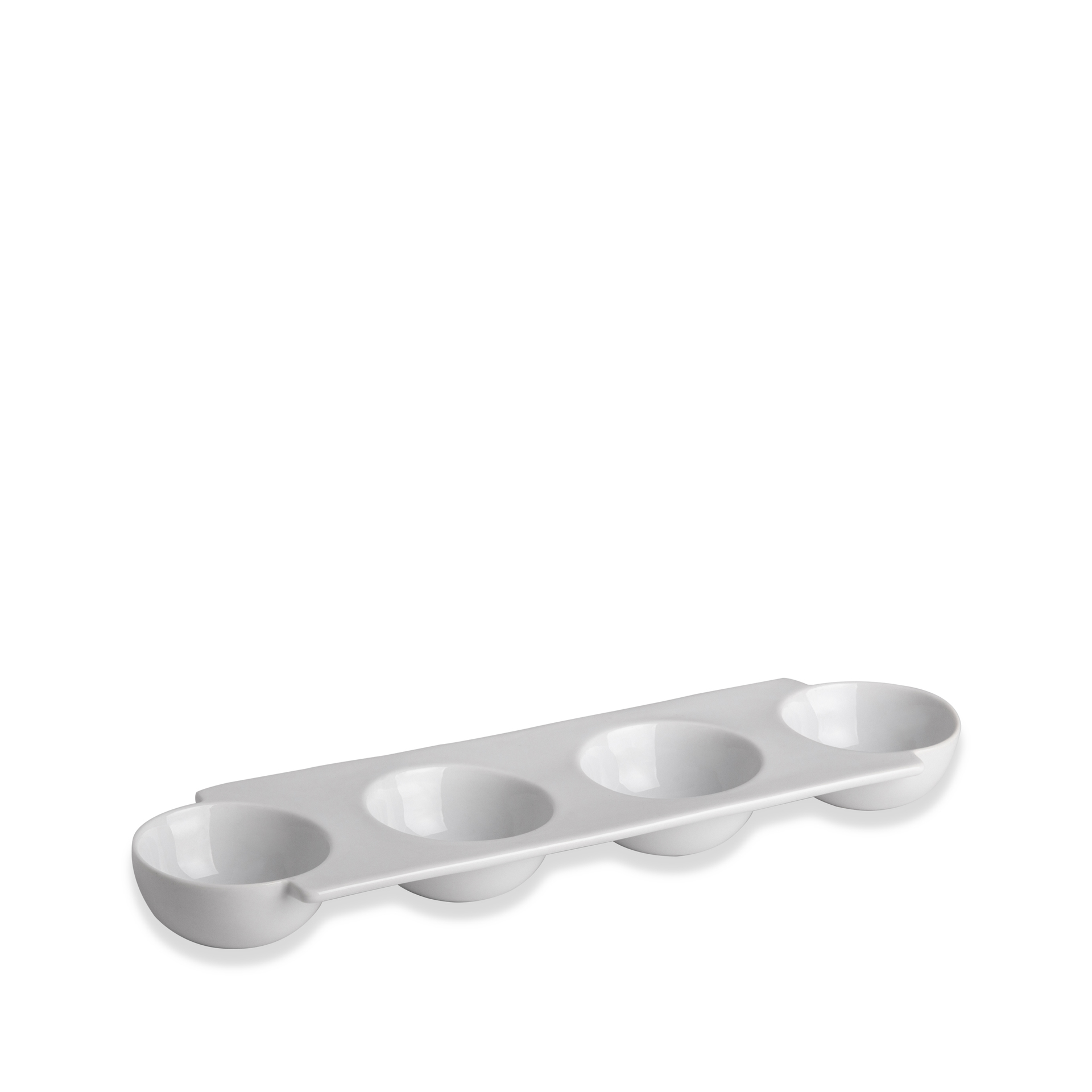 Bandeja Porcelana Degustacion 4 Divisões Branco 31X9X3cm