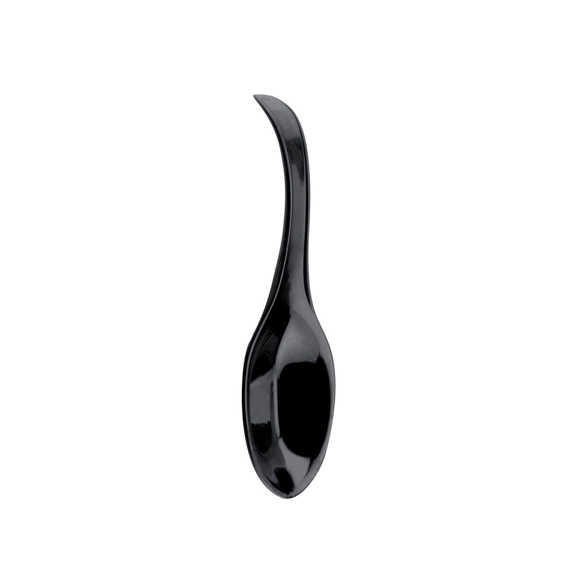 Colher Aperitivo Reutilizável Fingerfood Preto 12cm Pack 30