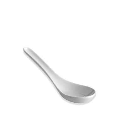 Colher Melamina Degustacion Branco 13.5X4.2cm