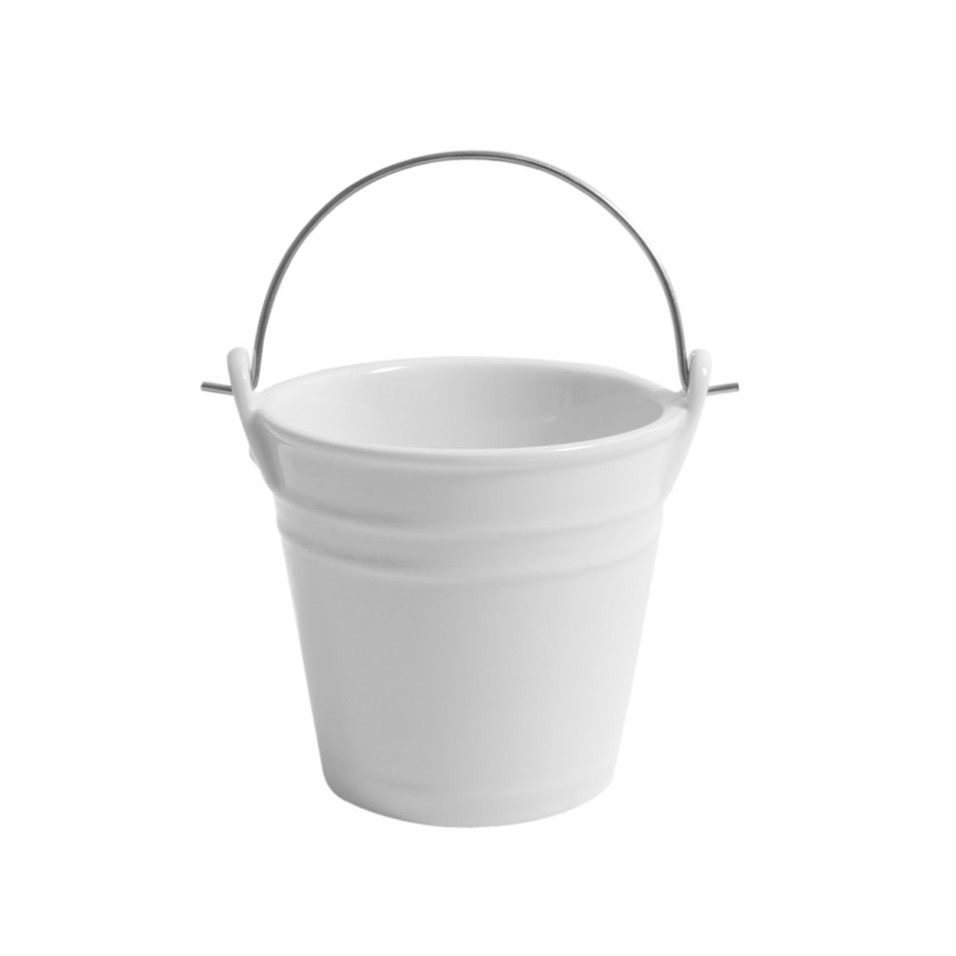 Balde com Asa Porcelana Degustacion Branco 43cl 11X10cm