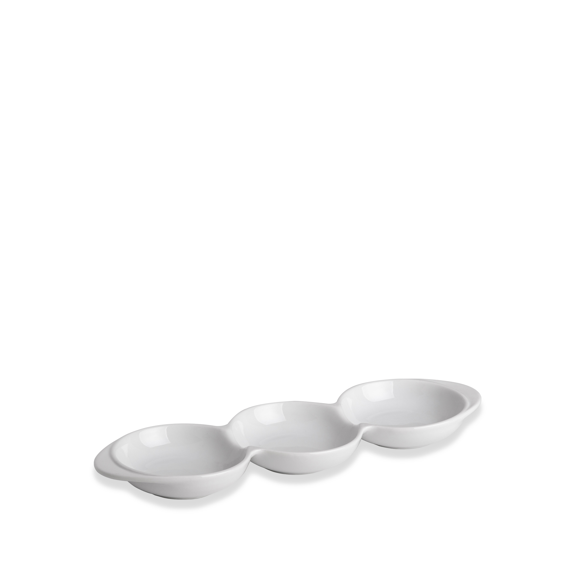 Bandeja Porcelana Degustacion 3 Divisões Branco 29X9X2.5cm