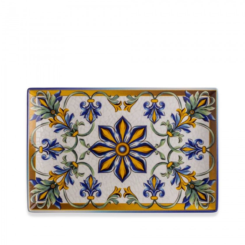 Bandeja Porcelana Bizancio Multicor 30X20X2.5cm
