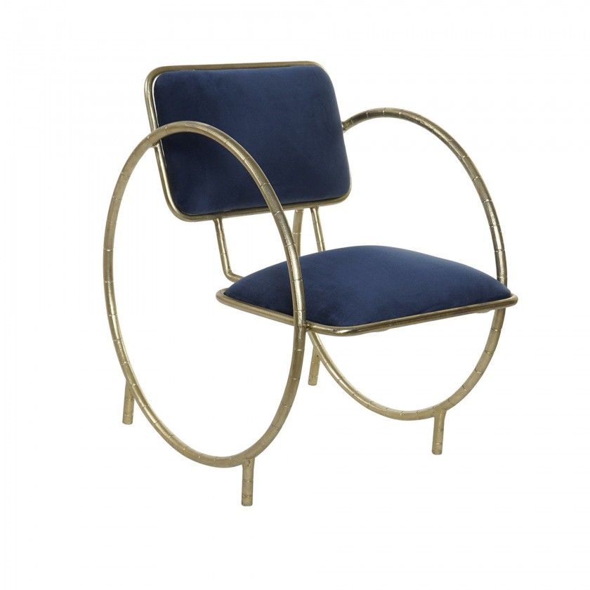 Cadeira Bronze Veludo 50X70X70CM Circulo
