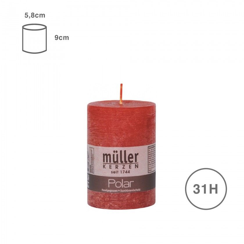 VELA PILAR RUSTICA VERMELHO