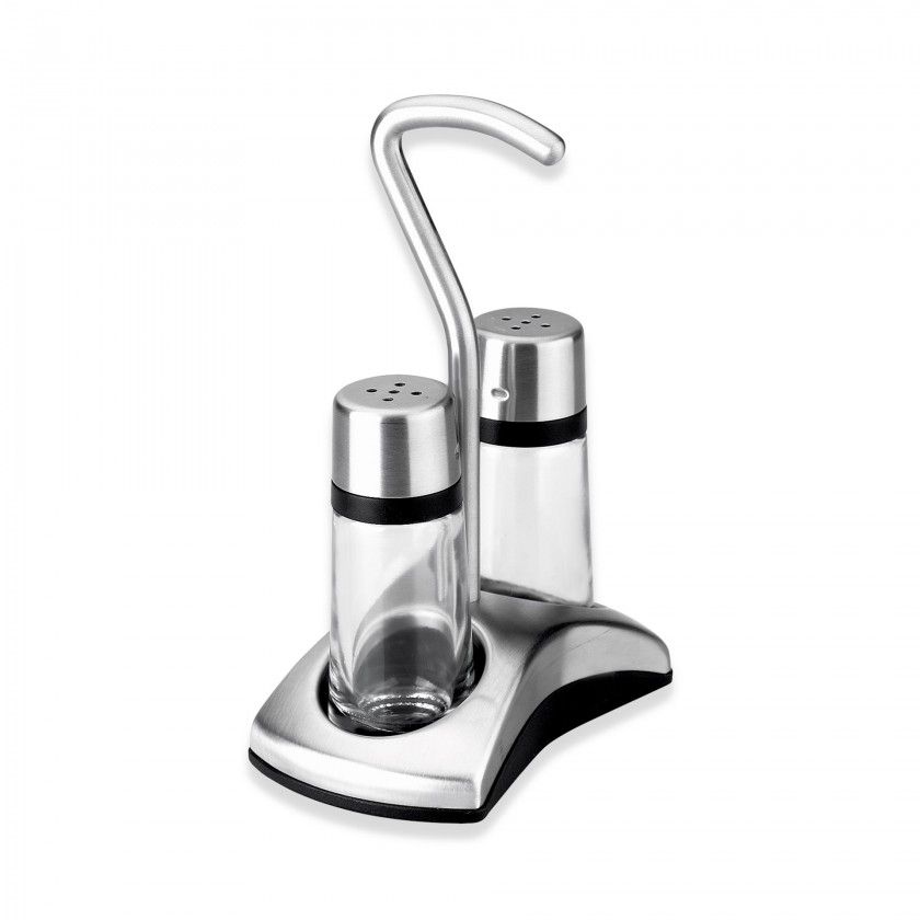 Saleiro + Pimenteiro Luxe com Suporte 30ml