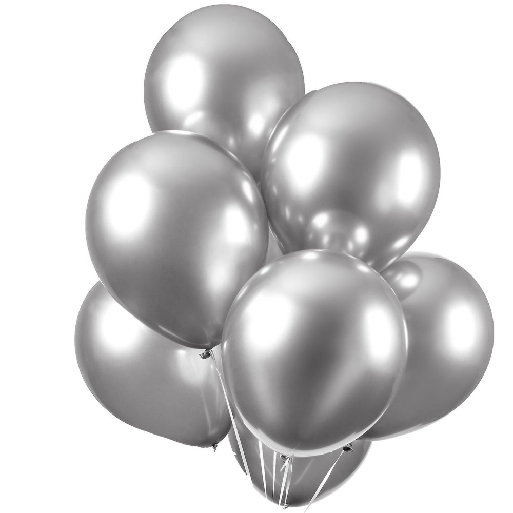 Balões Balloonia Metalizados Prata Pack 100