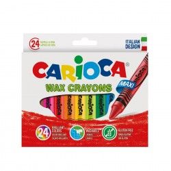 Lapis Cera Carioca Wax Crayons Maxi 24 Unidades