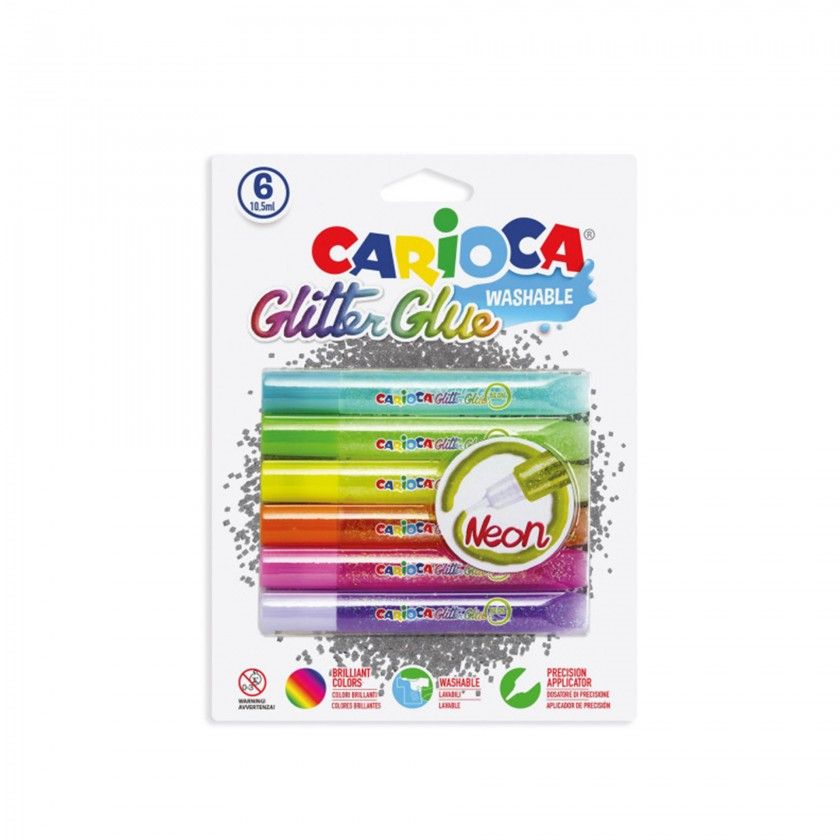 CARIOCA COLA GLITTER 10.5ML PACK 6