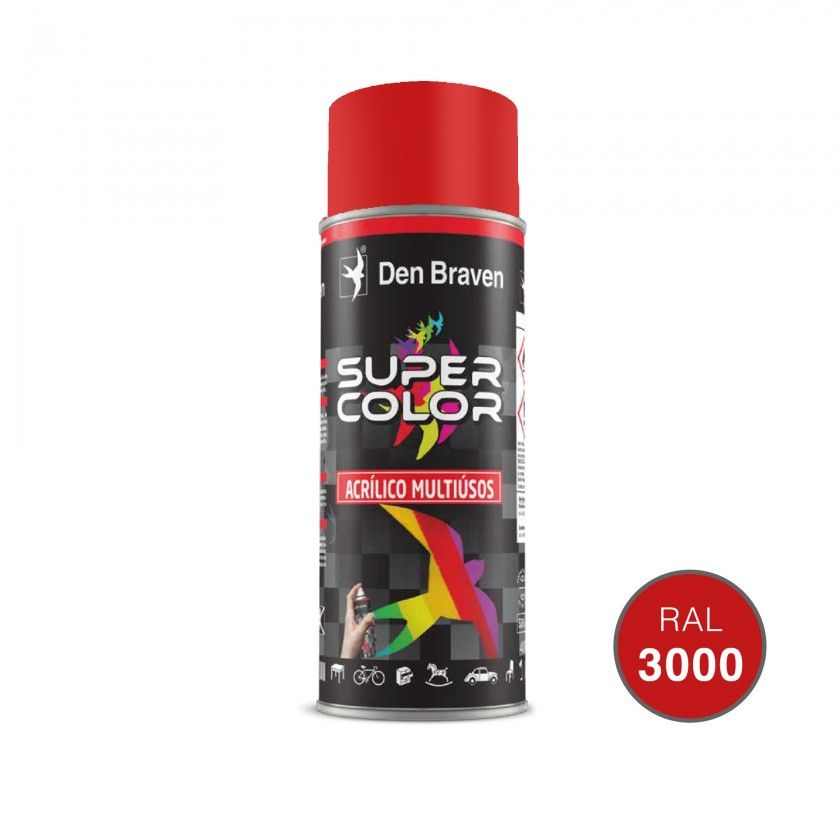 Spray Pintura Acrlico RAL3000 Vermelho Fogo 400ml