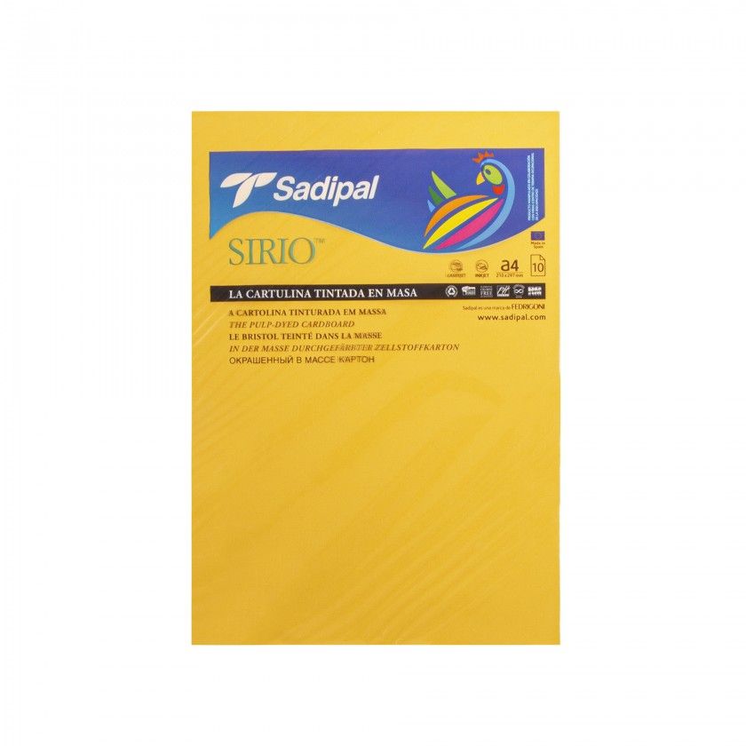 Folha Cartolina Sadipal A4 Amarelo Ouro 21X29.7cm Pack 10