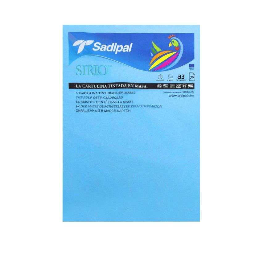 Folha Cartolina Sirio Sadipal A3 Azul Cu 29.7X42cm