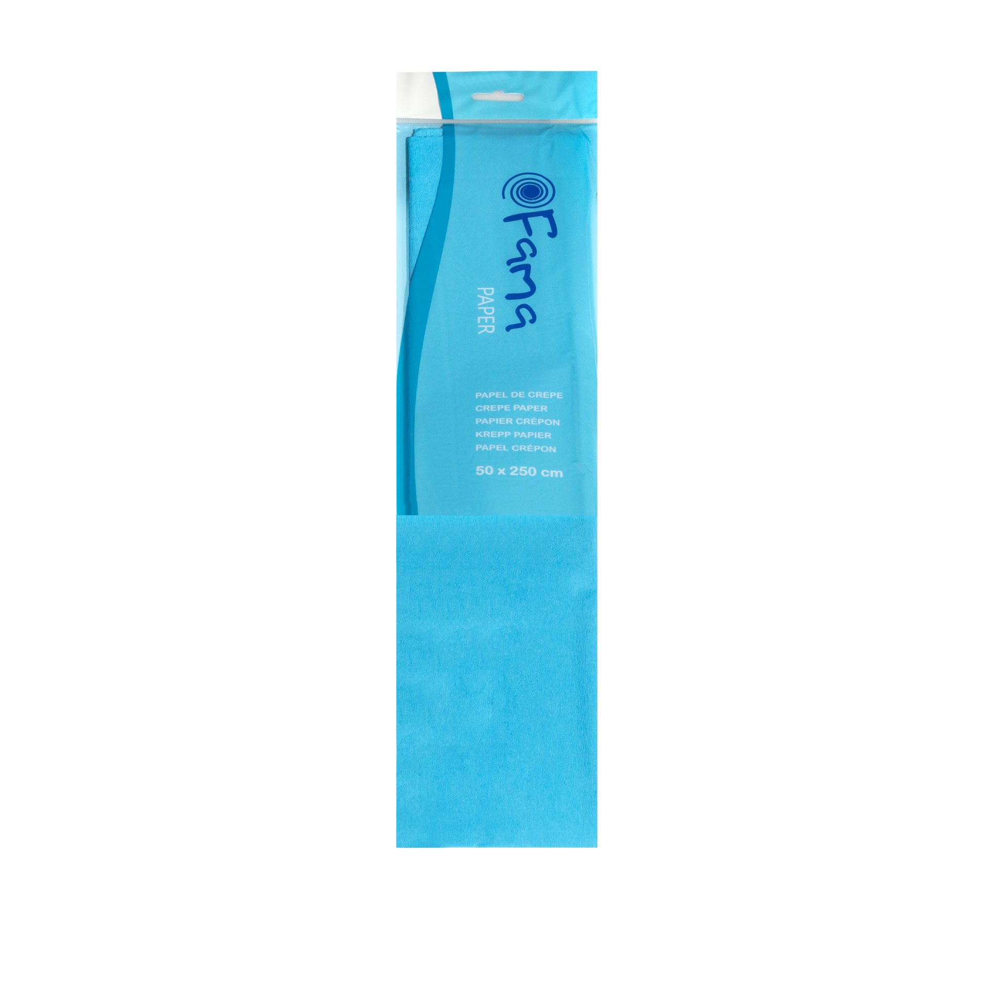 Papel Crepe Fama Azul Ciano 50X250cm