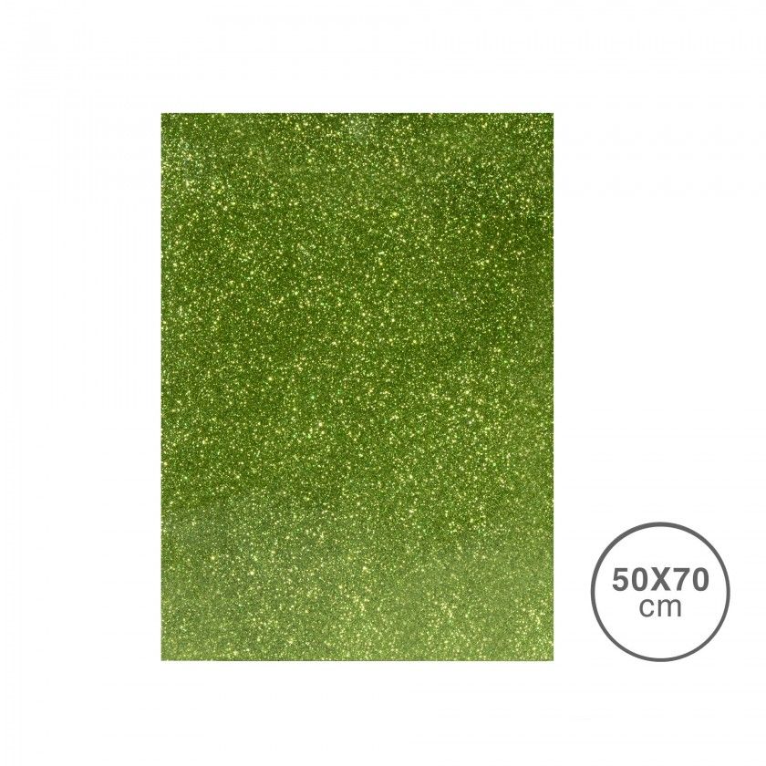 Folha Esponja Eva Glitter Verde Claro 50X70X2mm