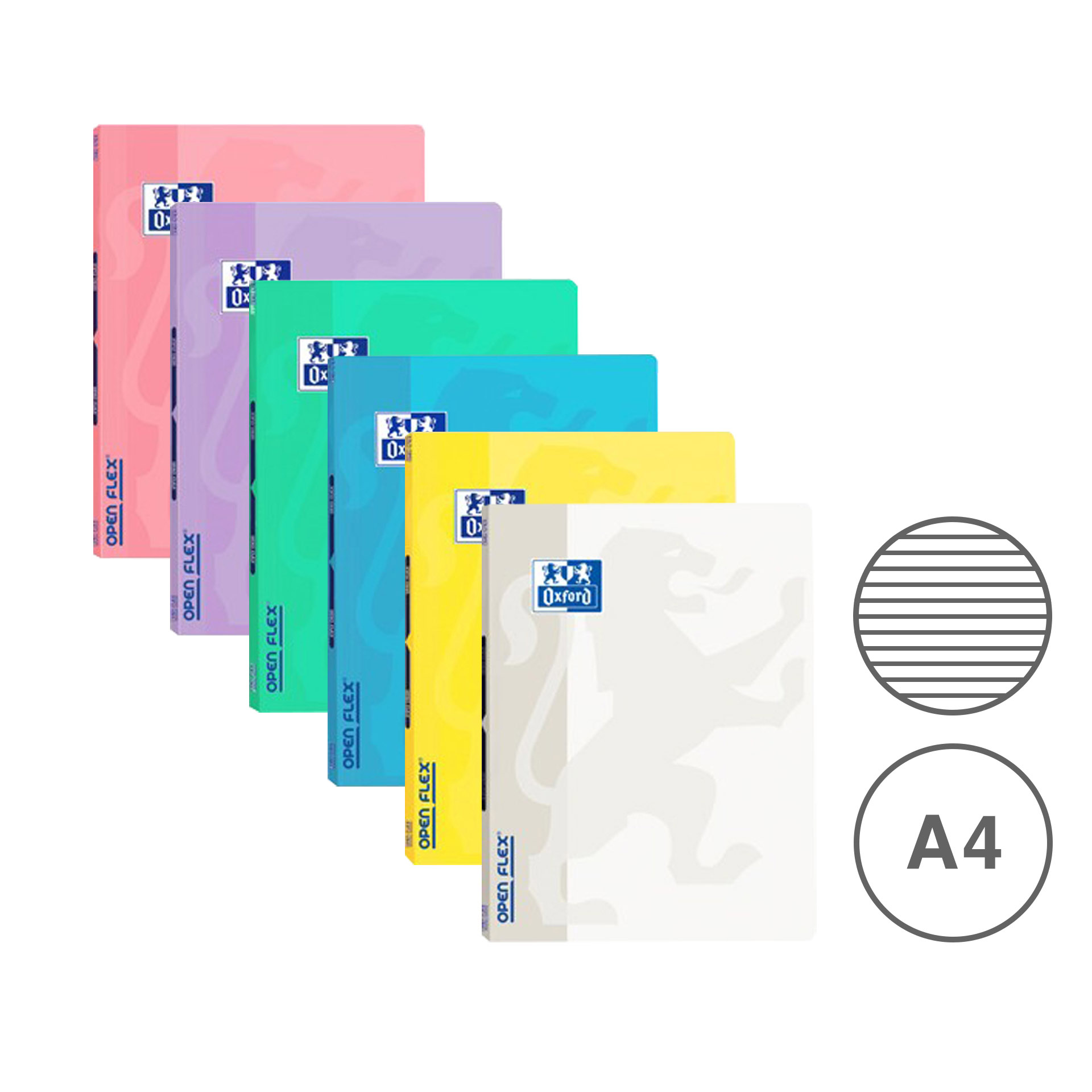 Caderno Agrafado Oxford Pastel Pautado A4 48 Folhas 90gr
