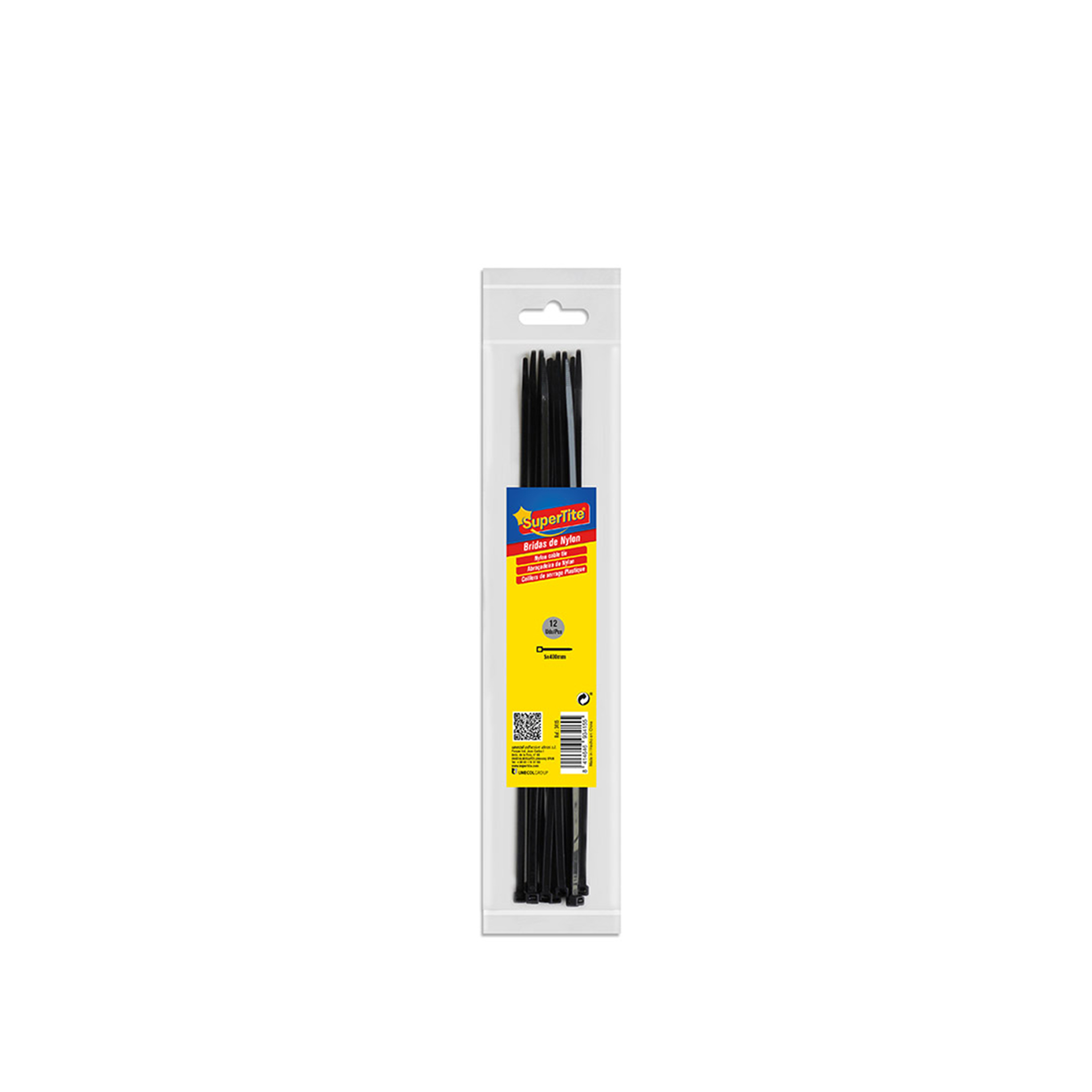 Abraçadeira Supertite Preta 4X400mm Pack 12