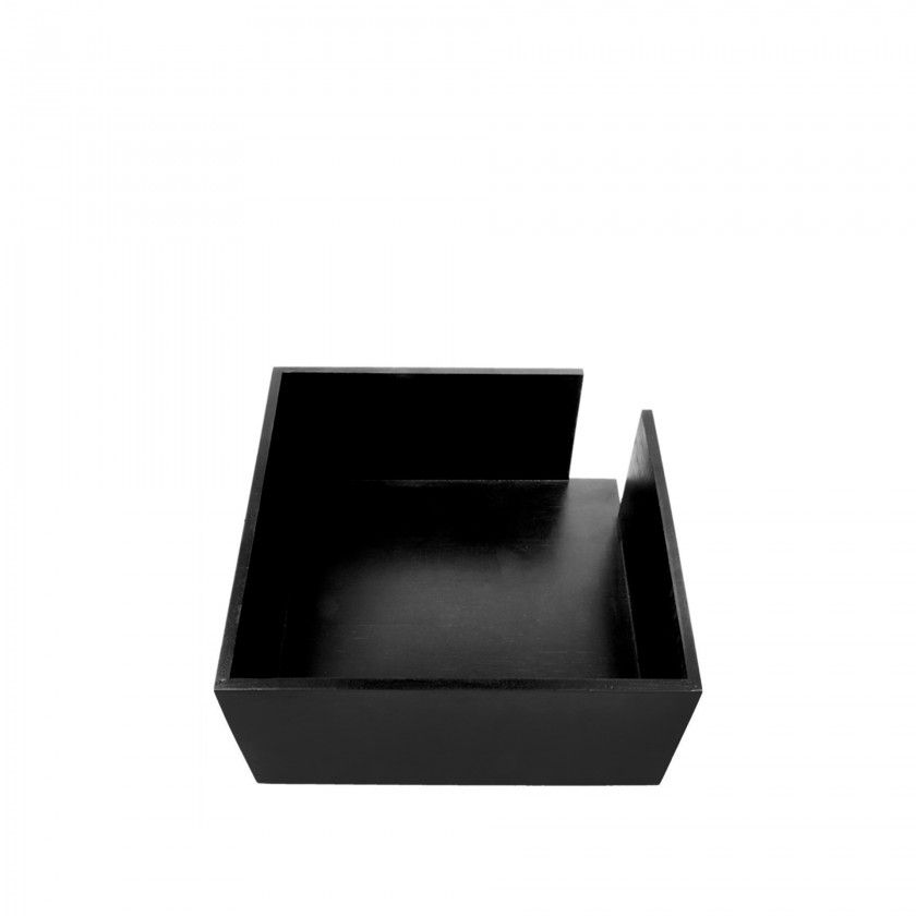 Porta Guardanapos Bambu Preto 21X21X10CM
