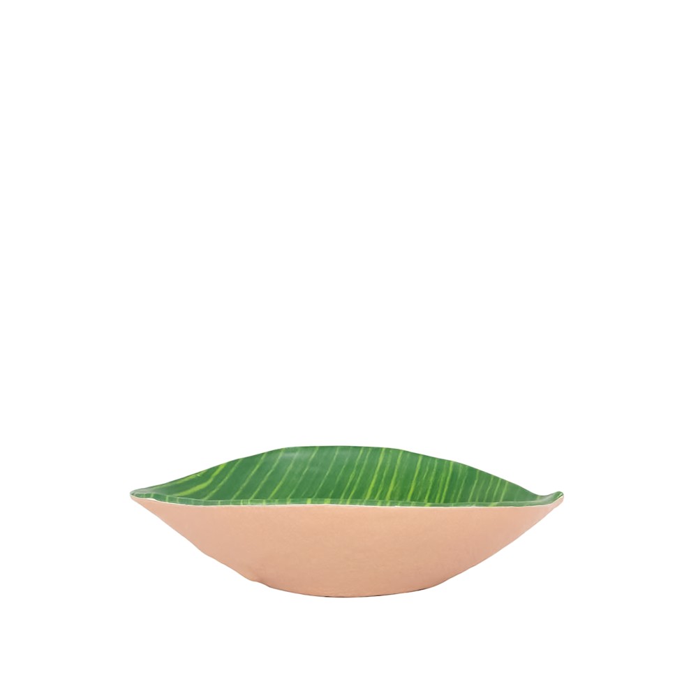 Taça Melamina Folha Musacea Verde 15X11X4cm