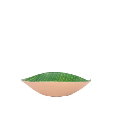 Taça Melamina Folha Musacea Verde 15X11X4cm