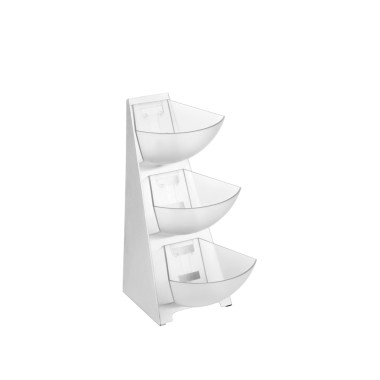 Suporte com 3 Bandejas Inox 19X24X41cm