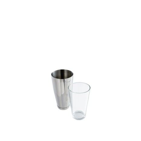 Conjunto Shaker Inox Boston 700ml + Copo Vidro 400ml - Image product