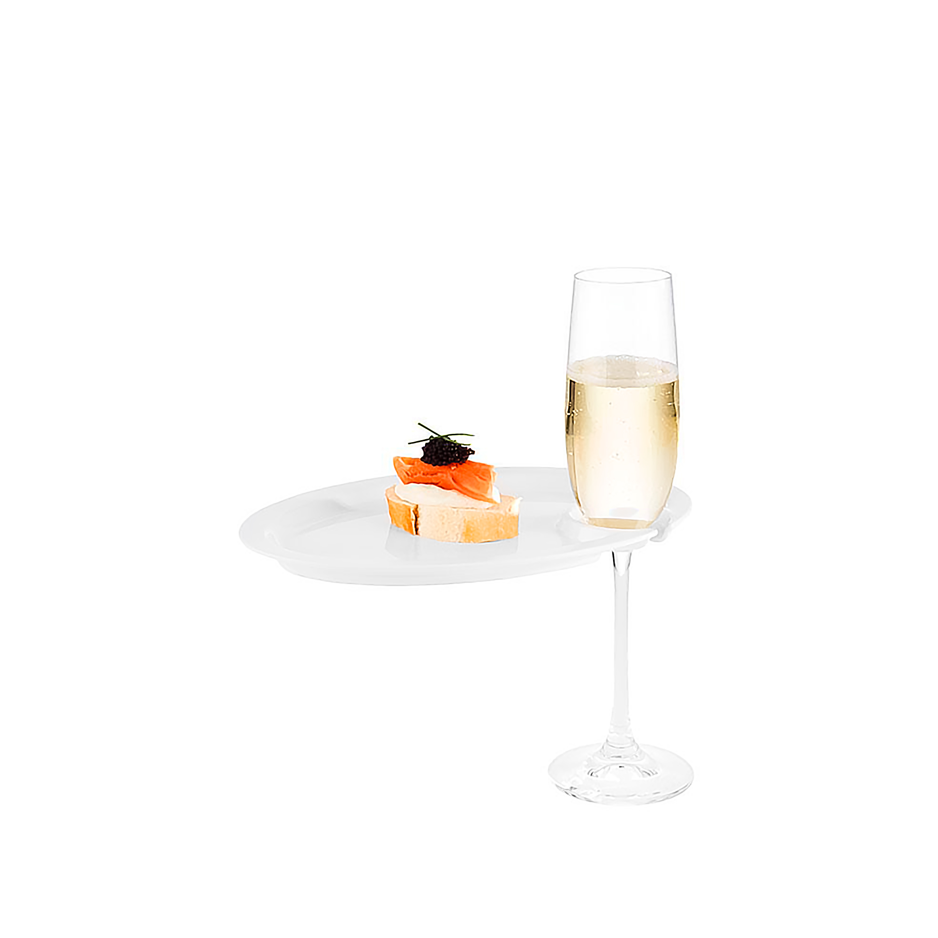 Prato Melamina Cocktail Branco 22X14X1.5cm