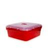 Caixa Hermética Ding Plástico Microondas Quadrado Vermelho 2500ml 23.5X23.5X8cm Caixa Hermética Ding Plástico Microondas Quadrado Vermelho 2500ml 23.5X23.5X8cm