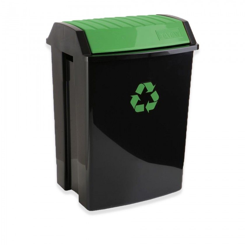 Contentor Reciclagem com Tampa Basculante Verde 50L / 40.5X33.5X57.5CM