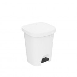 Balde Lixo com Pedal Plstico Quadrado Branco 25l 35X30X42cm