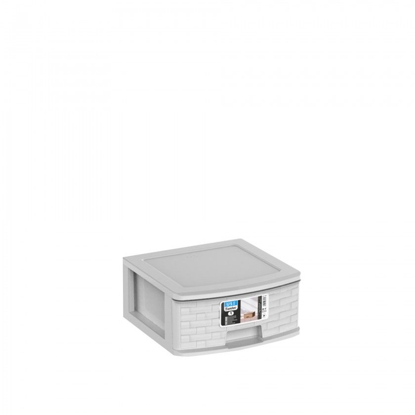 Caixa Organizadora 1 Gaveta Cinza Claro 39X39X18cm