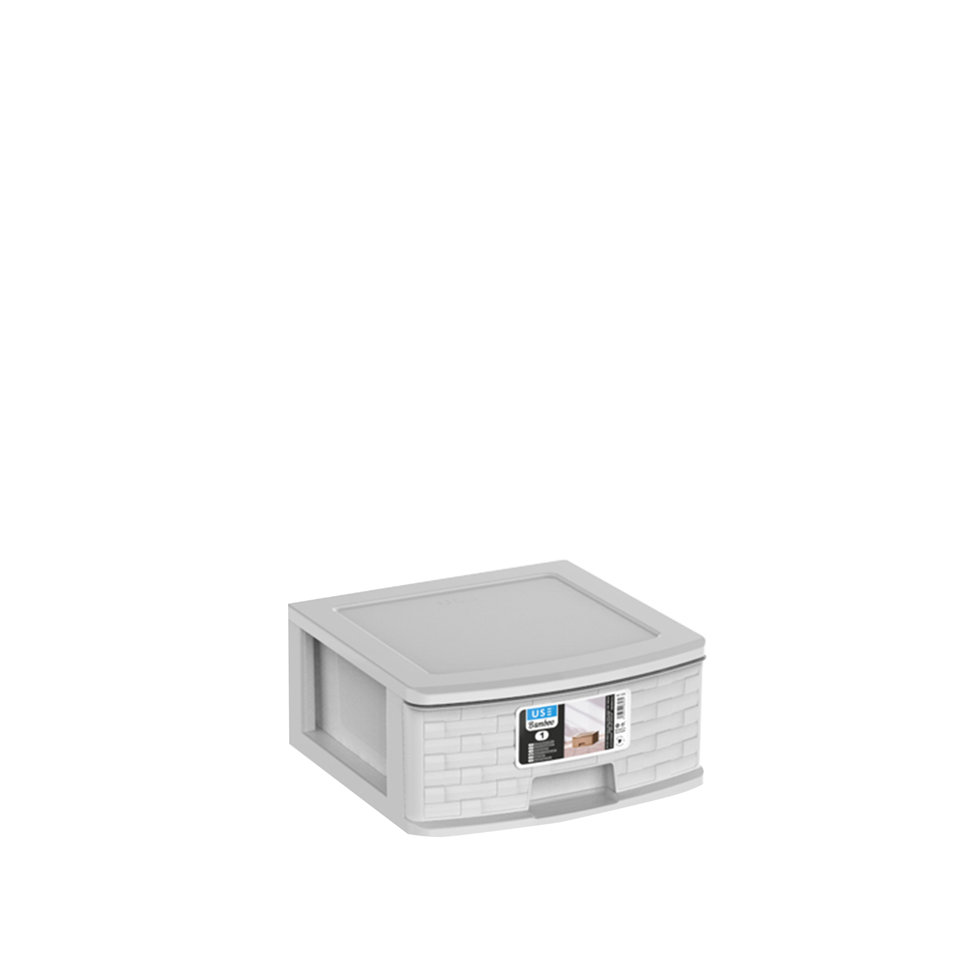Caixa Organizadora 1 Gaveta Cinza Claro 39X39X18cm
