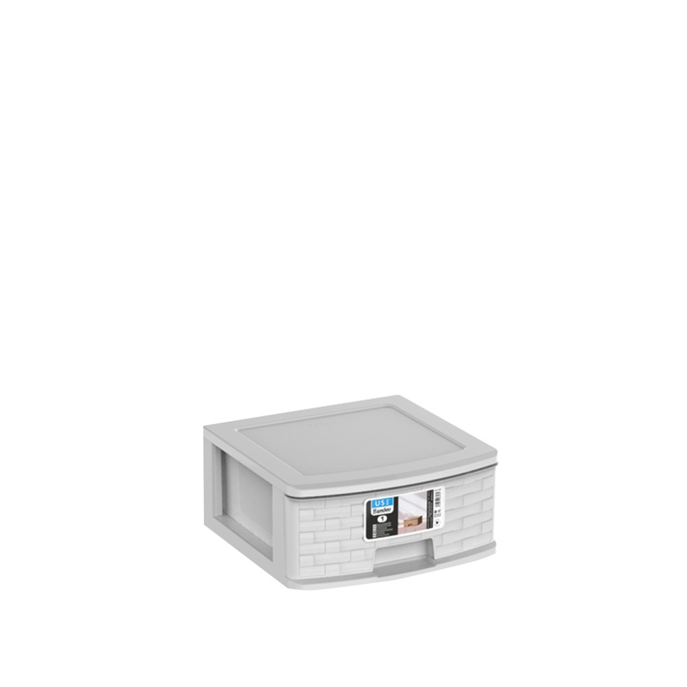 Caixa Organizadora 1 Gaveta Cinza Claro 39X39X18cm