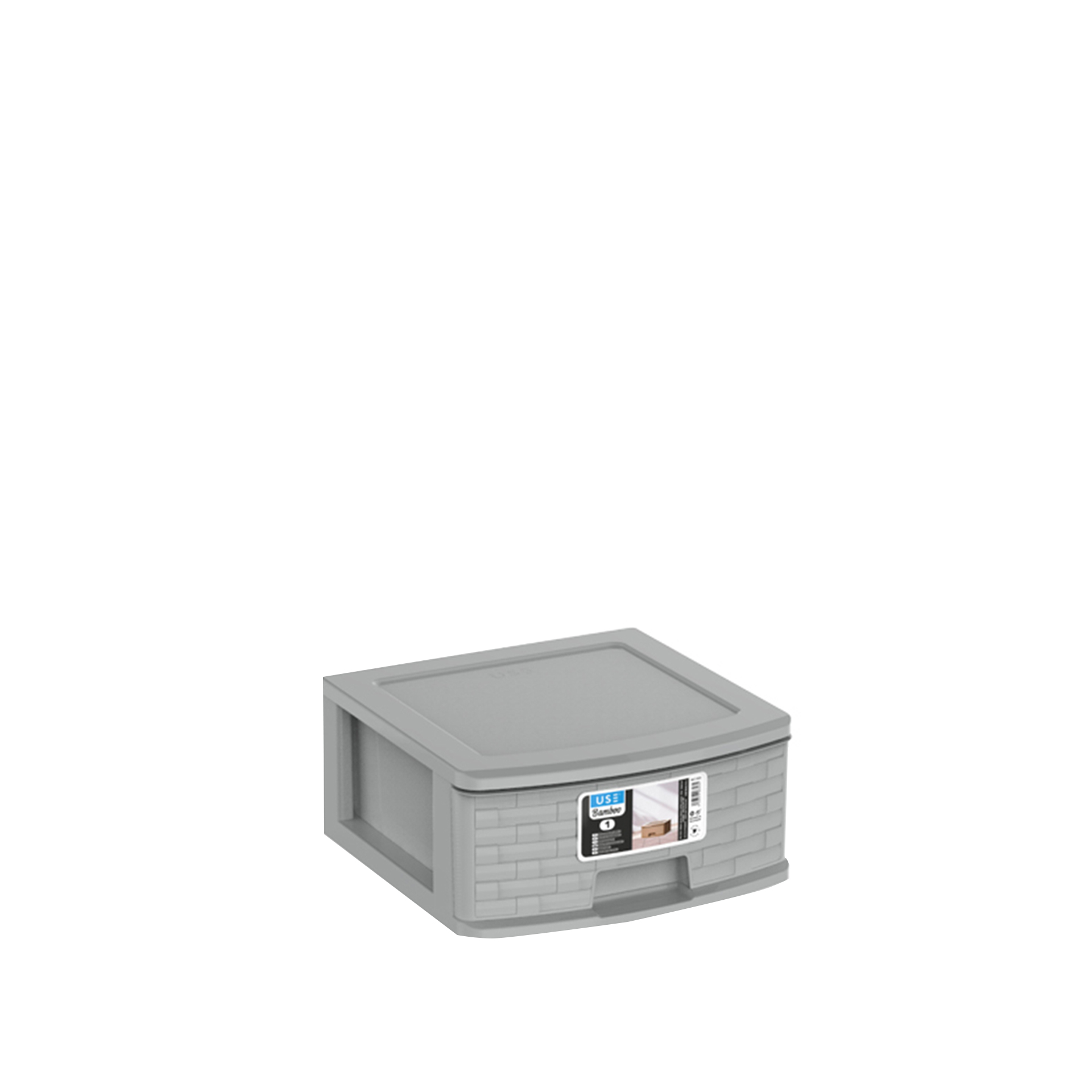Caixa Organizadora 1 Gaveta Cinza 39X39X18cm