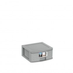 Caixa Organizadora 1 Gaveta Cinza 39X39X18cm