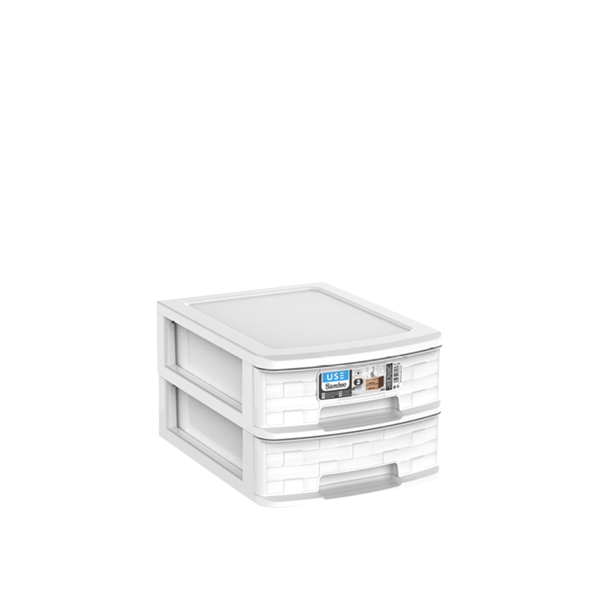 Caixa Organizadora 2 Gavetas Branco A4 35X26X19cm