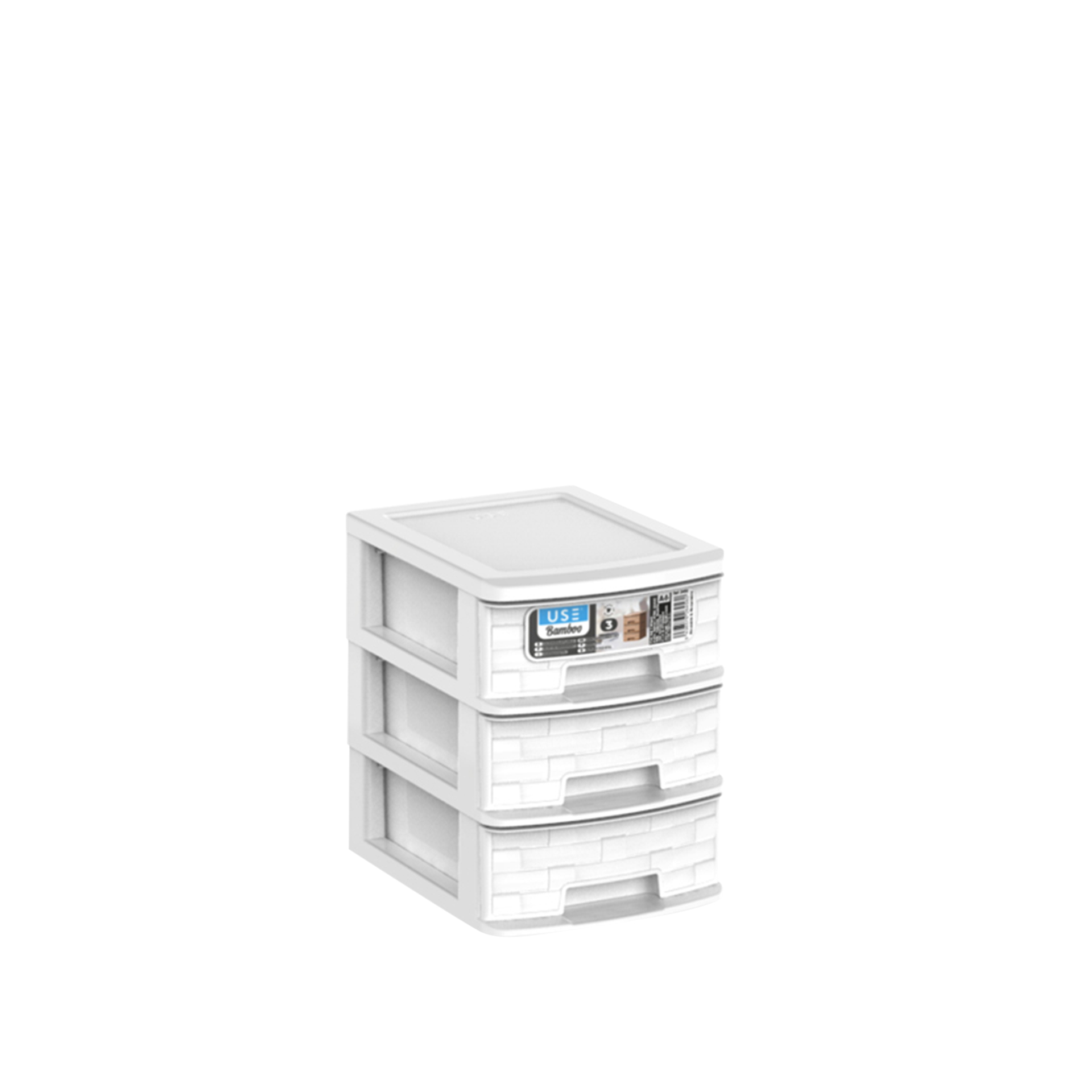 Caixa Organizadora Bamboo 3 Gavetas Elegant 17.5X13.5X18cm