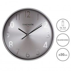 Relógio Parede Timemark Metal Prateado 30cm