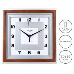 Relógio Parede Timemark Branco Castanho 30X30cm