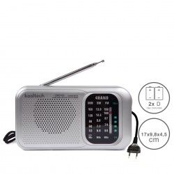 Radio Kooltech Analogico Plstico Cinzento 17X9.8X4.5cm