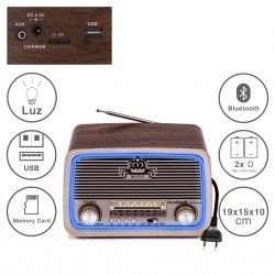 Radio Kooltech Vintage Plstico Castanho 19X15X10cm